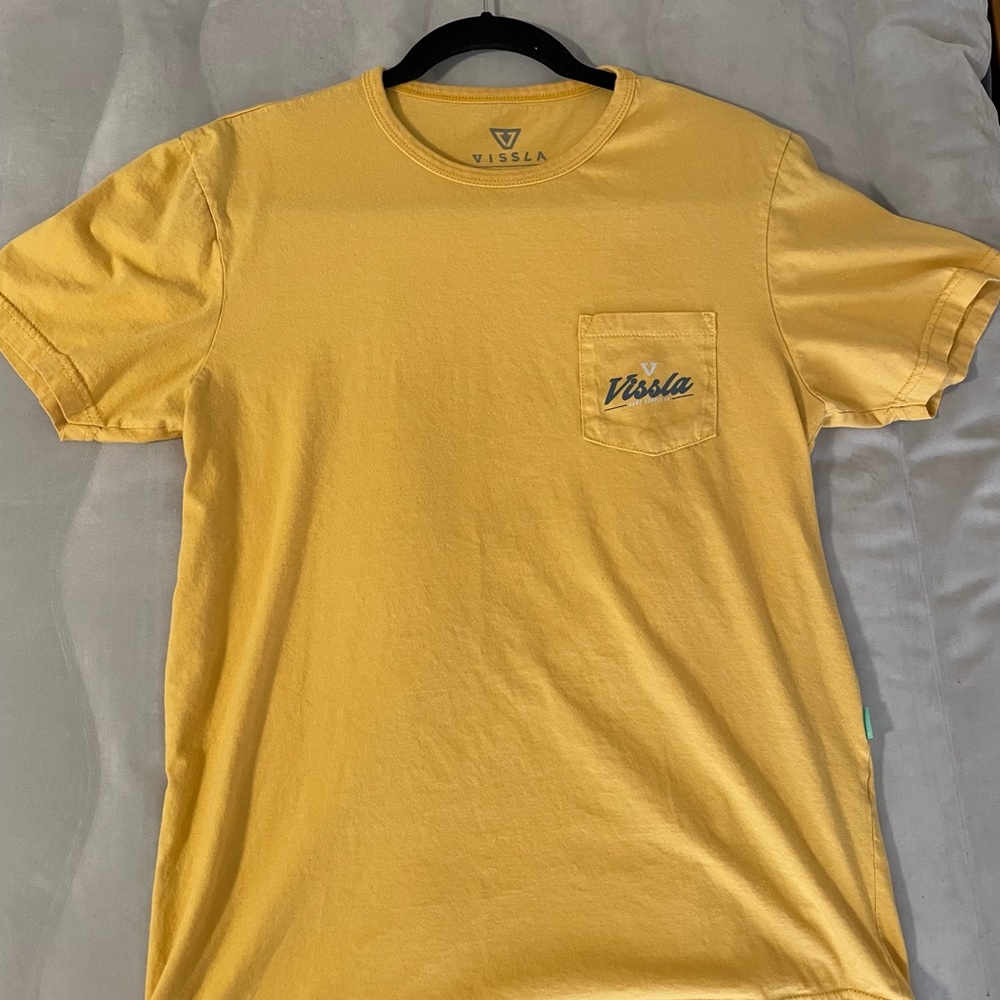 VISSLA Yellow Organic Cotton - Short Sleeve Pocket Tee